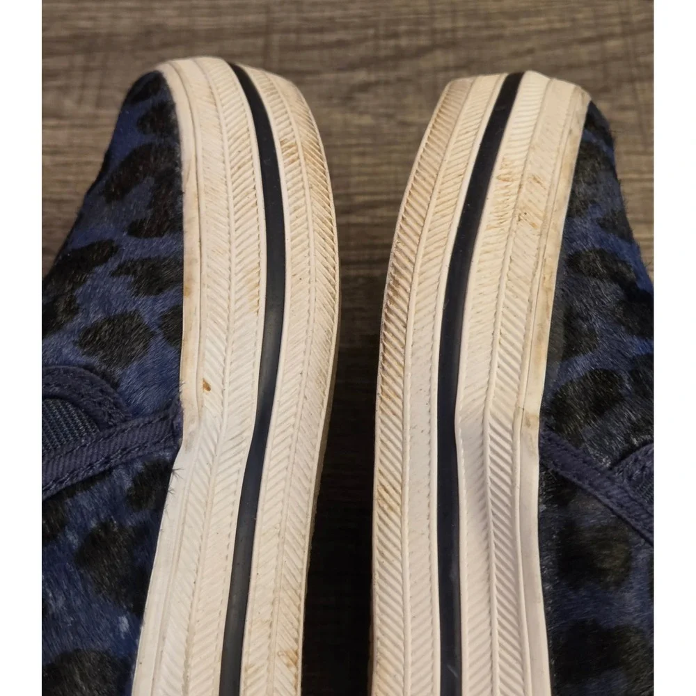 Keds X Kate Spade New York Double Decker Shoes Womens Size 6‎ Blue Leopard